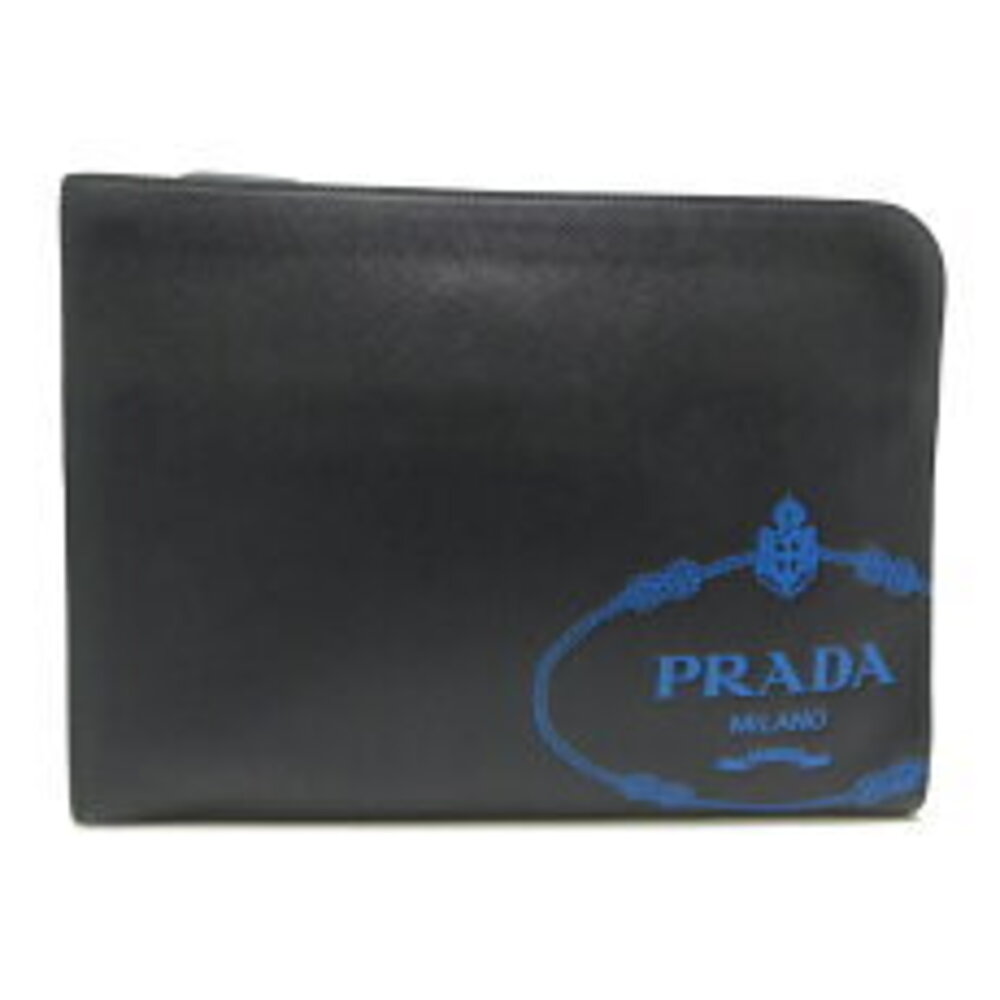 Prada Folder Black Marea Document Bag Saffiano Bl… - image 2